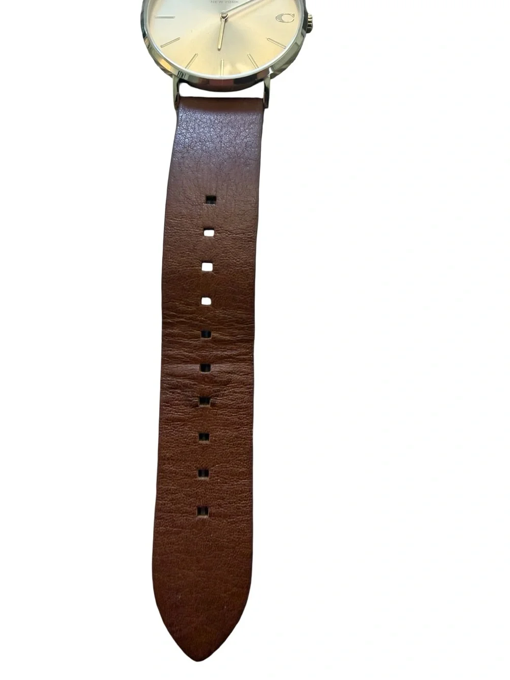 Coach Brown Leather Strap Watch with Gold Dial